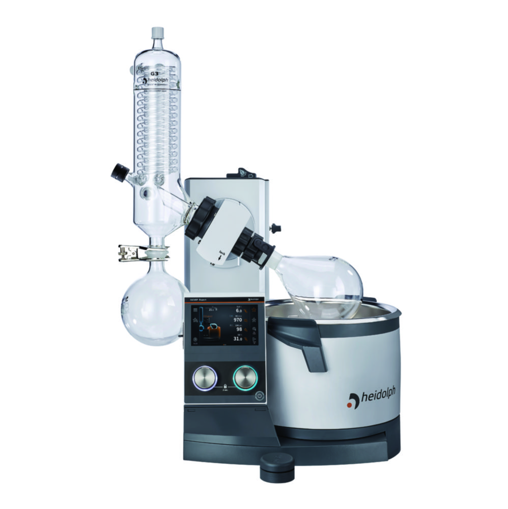 Rotationsverdampfer Hei-VAP Expert Control, mit Handlift, Vertikalkühler