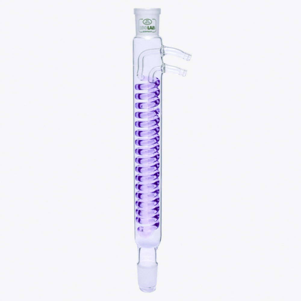 Kühler nach Dimroth, Borosilikatglas 3.3, Glasolive