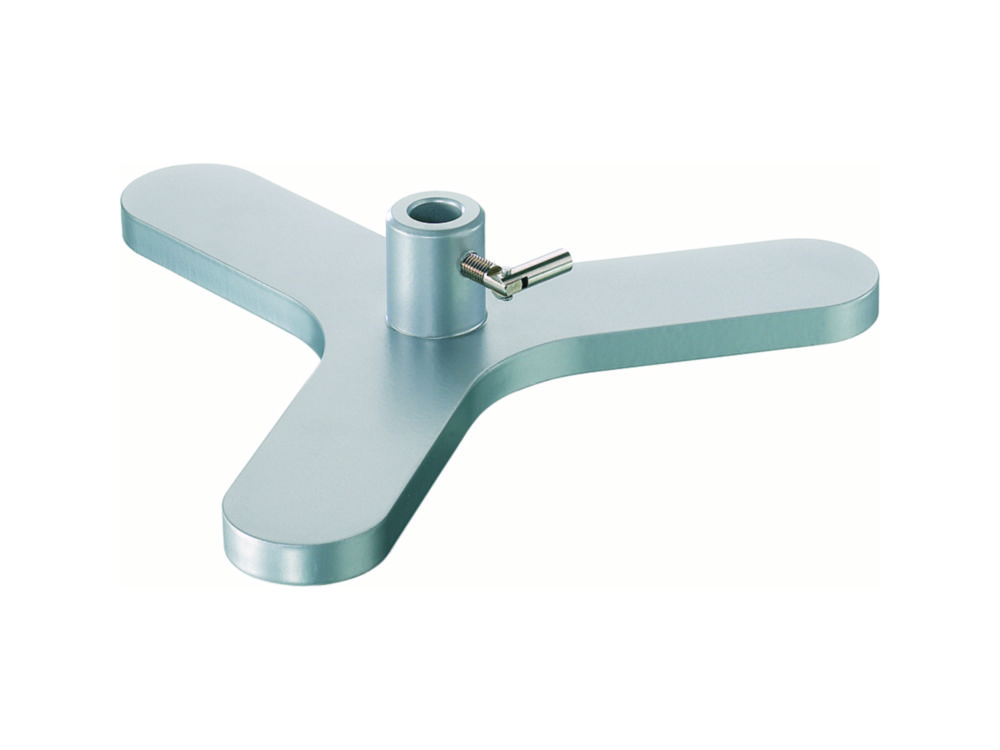 Retort stand base, tripod pattern, with hinged screw Retort stand base, tripod pattern, with hinged screw