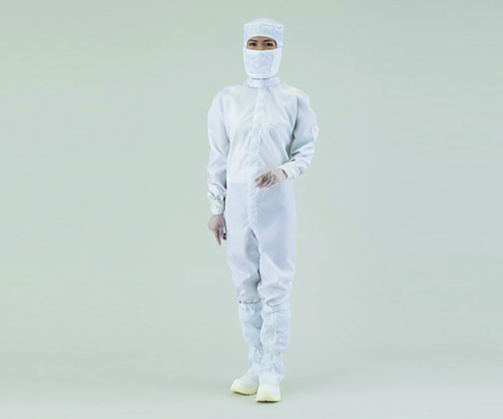 Overall for cleanroom ASPURE, polyester, with integrated hood Overall for cleanroom ASPURE, polyester, with integrated hood