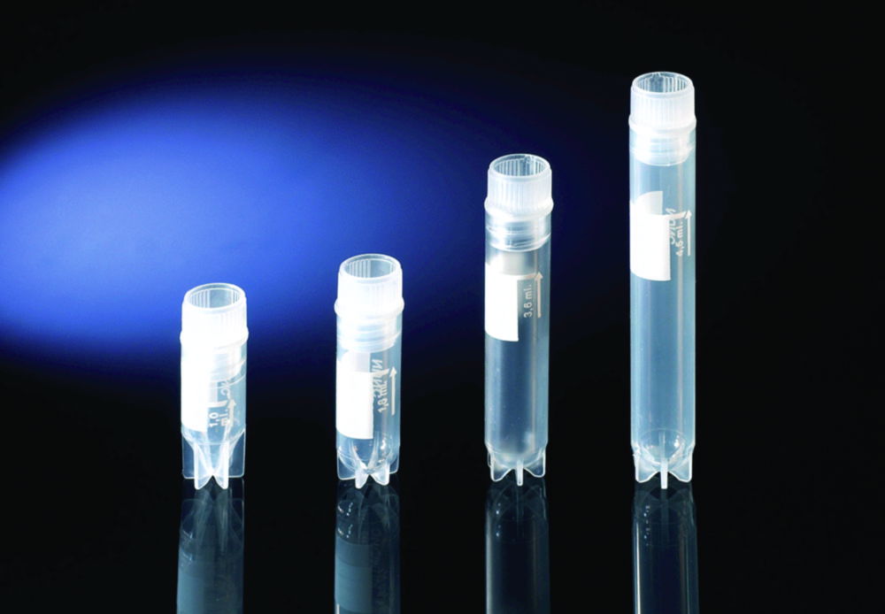 Kryoröhrchen Nunc, mit Sternfuß und Schreibfeld