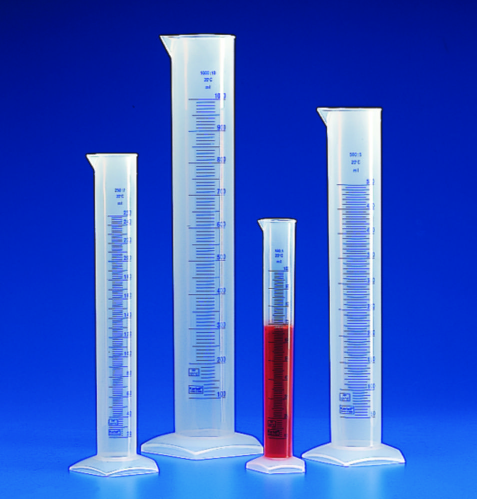 Graduated cylinders, PP, class B, embossed scale Graduated cylinders, PP, class B, embossed scale