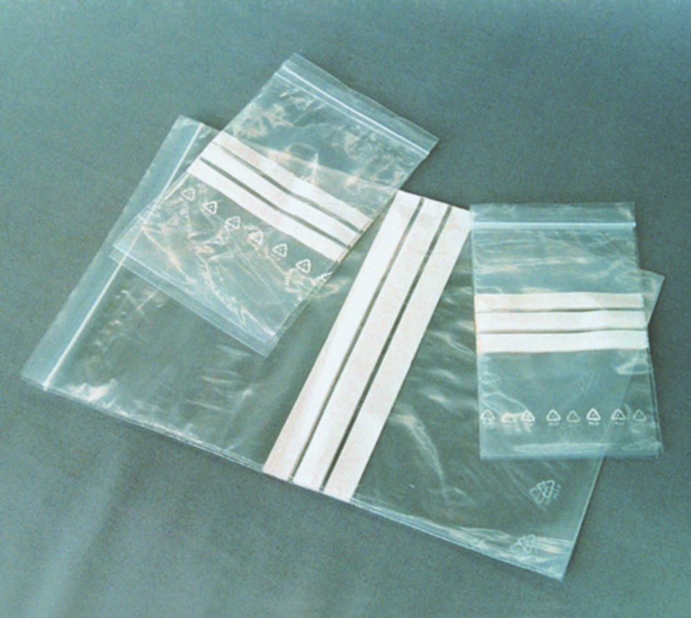 LLG-Pressure-seal bags with write on patch, PE LLG-Pressure-seal bags with write on patch, PE