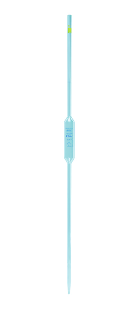 Volumetric pipettes Volac FORTUNA®, glass, class AS, 1 mark, blue graduation Volumetric pipettes Volac FORTUNA®, glass, class AS, 1 mark, blue graduation