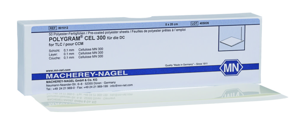 Cellulose MN 300, TLC-ready-to-use plates cellulose coated