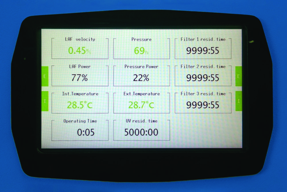 Touchscreen control for safety cabinets SafeFAST Premium and CytoFAST Touchscreen control for safety cabinets SafeFAST Premium and CytoFAST