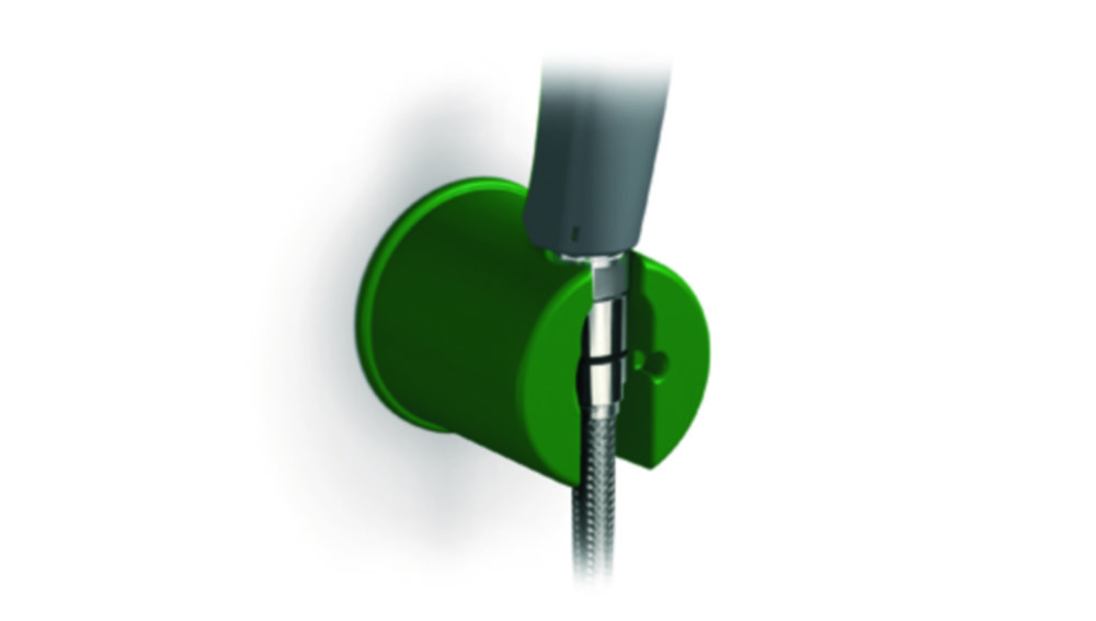 Wall/table bracket for hand-held eye showers Wall/table bracket for hand-held eye showers