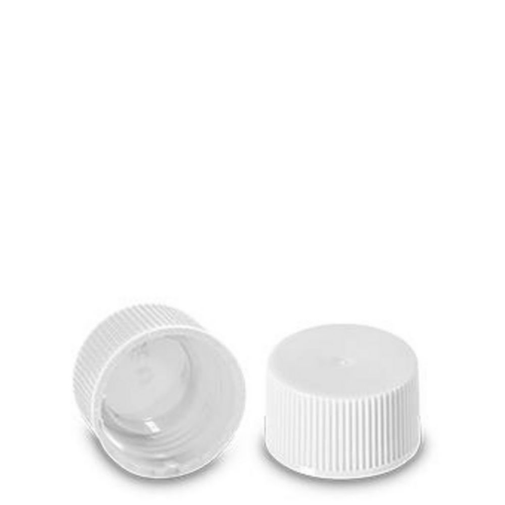 Closures, PP, white with inner cone, for thread 25/1, pack of 1800