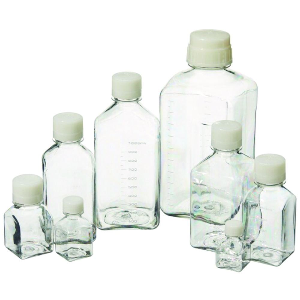 Medienflaschen Nalgene™, PETG, quadratisch, mit Schraubverschluss, HDPE