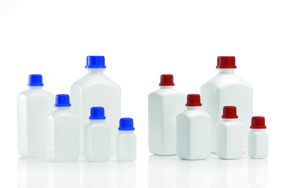 Vierkant-Chemikalien-Enghalsflaschen ohne Verschluss, HDPE