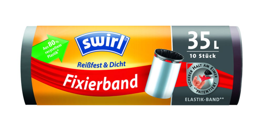 Müllbeutel mit Fixierband