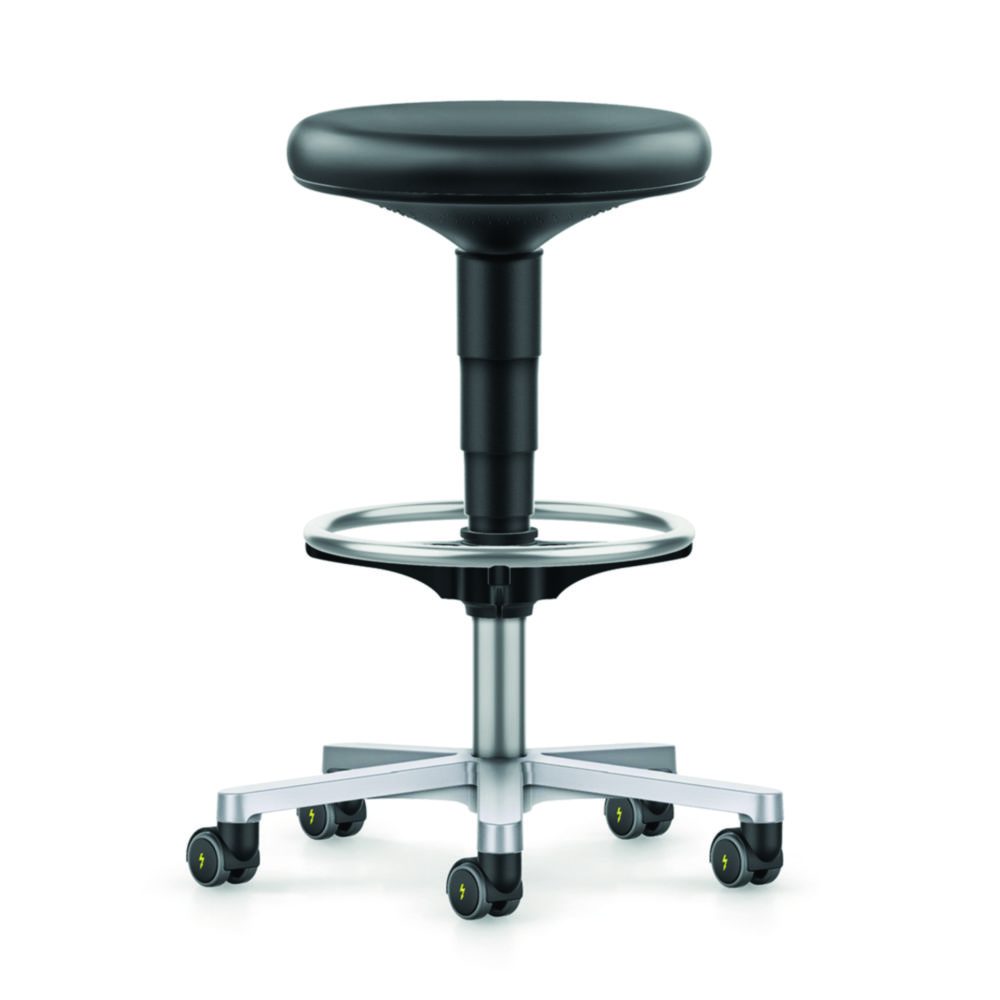 Cleanroom stool, Stop&Go castors, foot ring Cleanroom stool, Stop&Go castors, foot ring