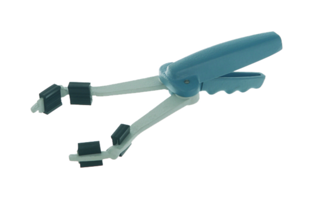 Beaker tongs, with rubber-sleeved  jaws Beaker tongs, with rubber-sleeved  jaws
