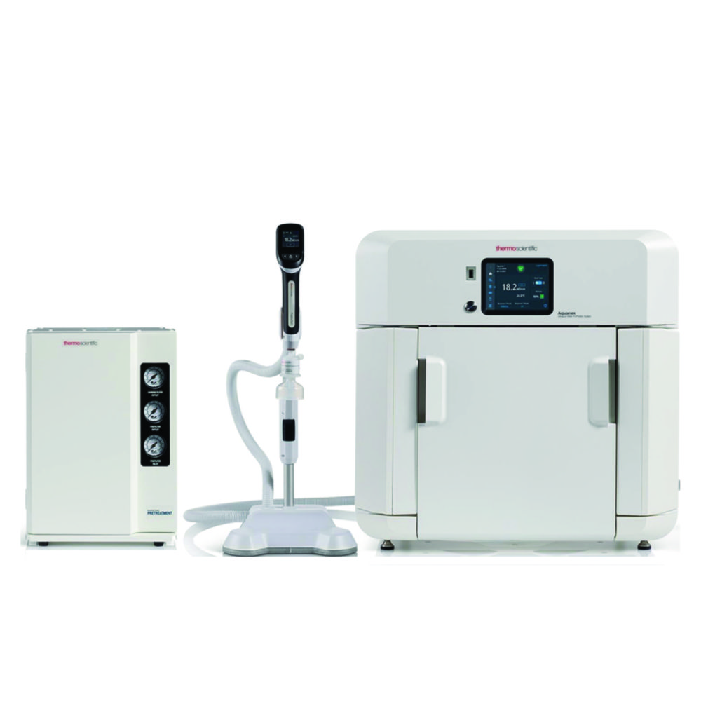 Pure and ultrapure water system Aquanex™, with integrated 10 l tank and pretreatment system Barnstead™ Pure and ultrapure water system Aquanex™, with integrated 10 l tank and pretreatment system Barnstead™