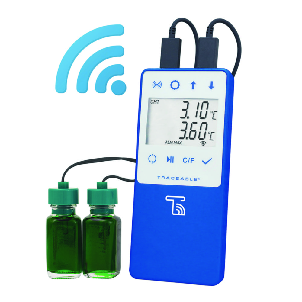 Funk-Temperaturdatenlogger TraceableLIVE®, mit 2 Flaschenfühlern