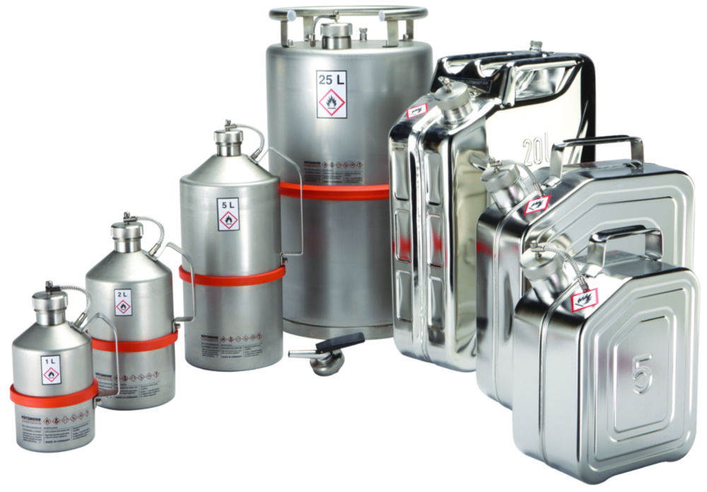 Safety transportation can for solvents, with pressure control valve