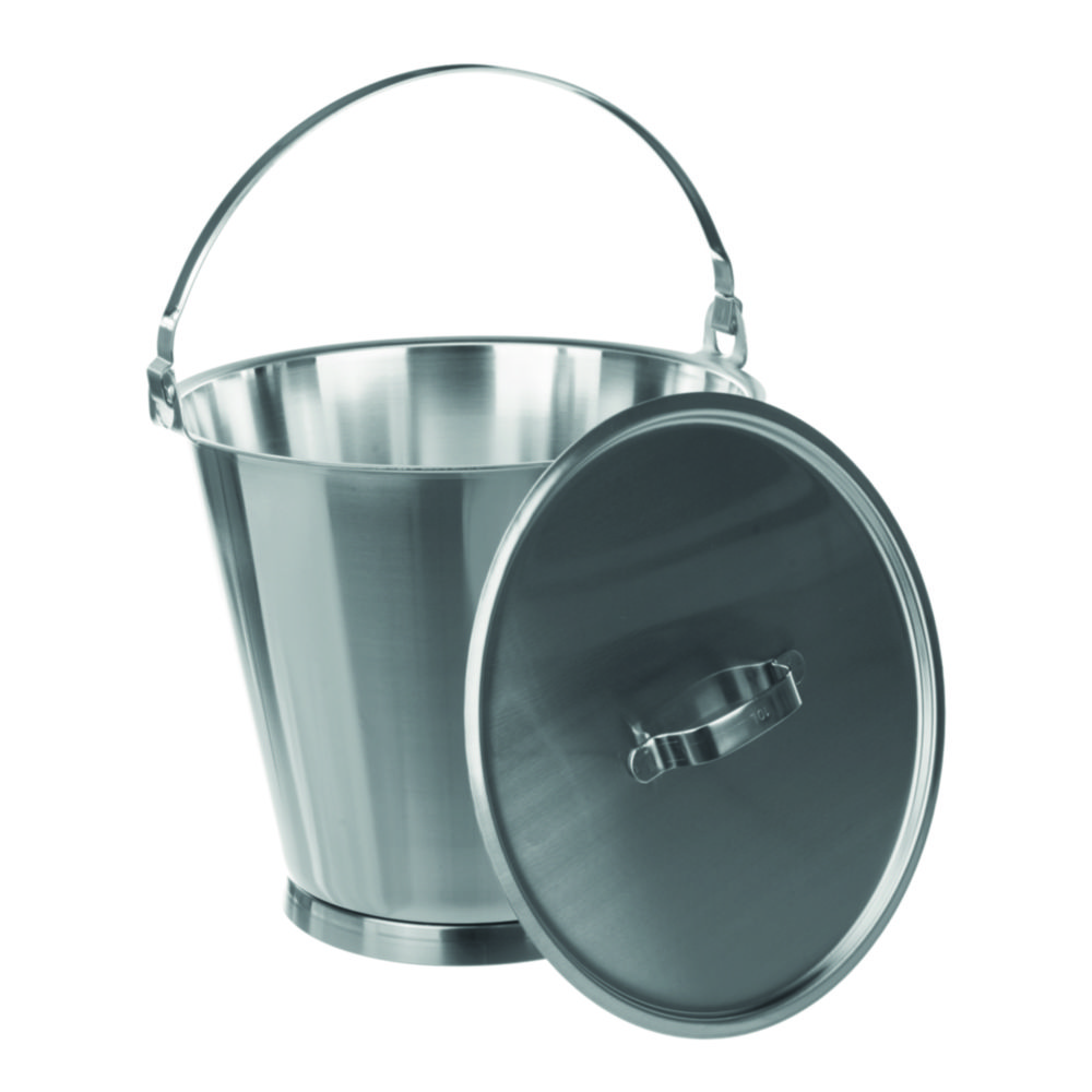 Buckets, 18/10 steel, with base ring Buckets, 18/10 steel, with base ring
