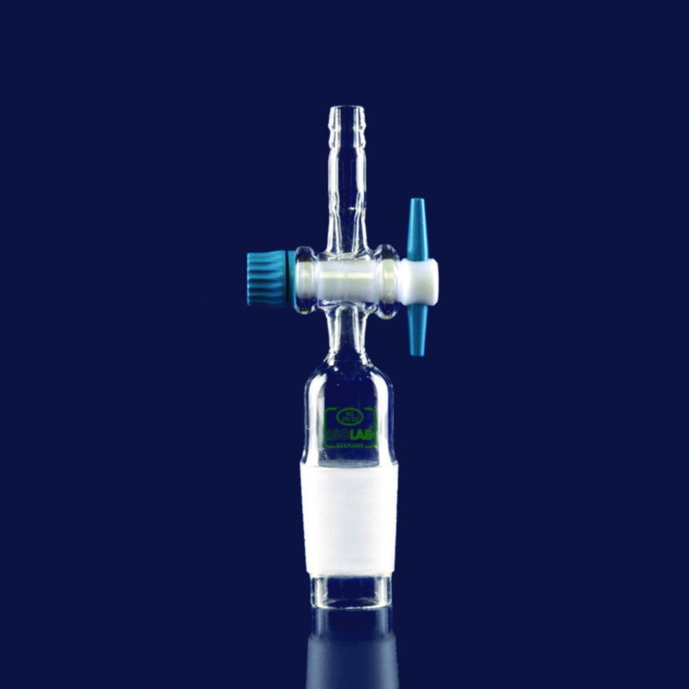 Verbindungsstücke für Schläuche, Borosilikatglas 3.3, gerade, mit Hahn