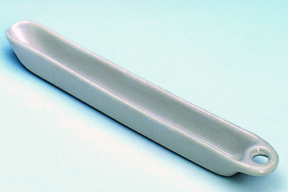 Glühschiffchen, Porzellan, mit Öse