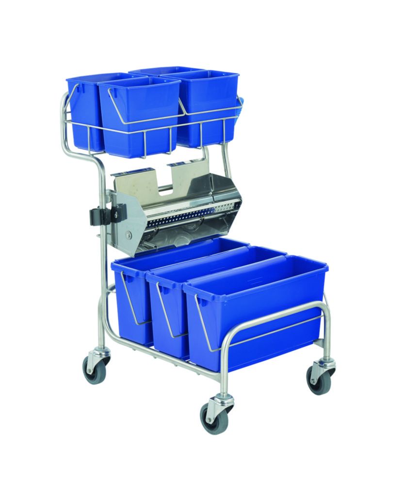 Cleaning trolleys Clino® CR6 FP with flat wringer, stainless steel Cleaning trolleys Clino® CR6 FP with flat wringer, stainless steel