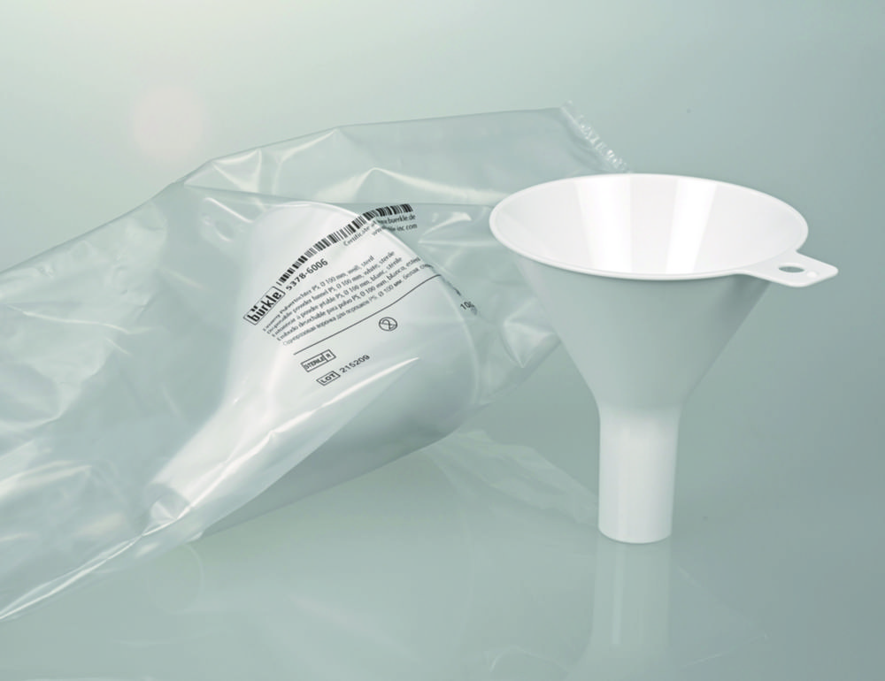 Disposable powder funnels, PS, white Disposable powder funnels, PS, white