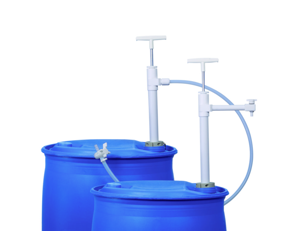 Barrel pump, PTFE, with discharge tube Barrel pump, PTFE, with discharge tube
