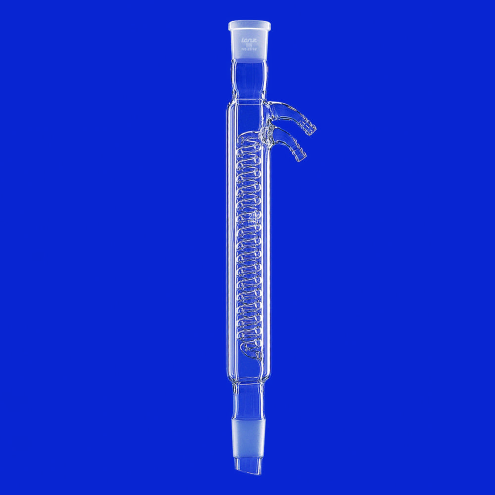Coil condensers, DURAN® tubing, with glass olives