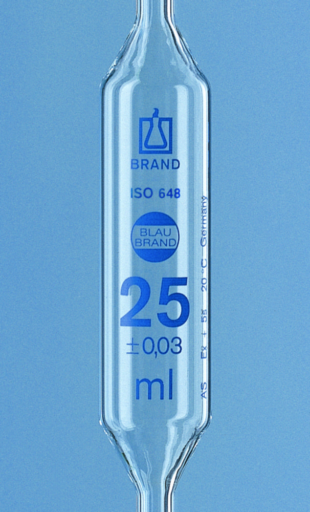Volumetric Pipettes, AR-glass®, Class AS, 1 mark, Blue Graduation, with Individual Certificate Volumetric Pipettes, AR-glass®, Class AS, 1 mark, Blue Graduation, with Individual Certificate