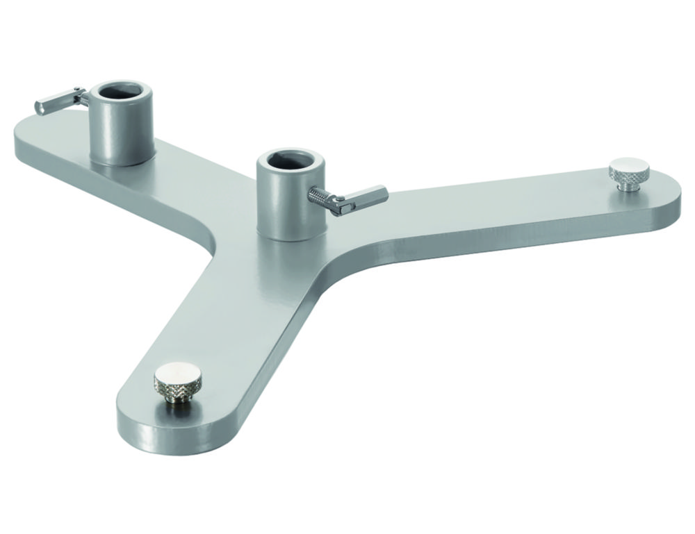 Retort stand base Duo, tripod pattern, with hinged screw, for 2 rods Retort stand base Duo, tripod pattern, with hinged screw, for 2 rods