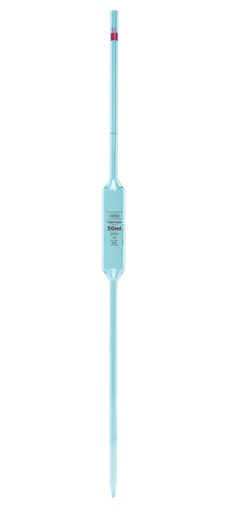Volumetric pipettes Volac FORTUNA®, glass, class AS, 1 mark, amber graduation Volumetric pipettes Volac FORTUNA®, glass, class AS, 1 mark, amber graduation