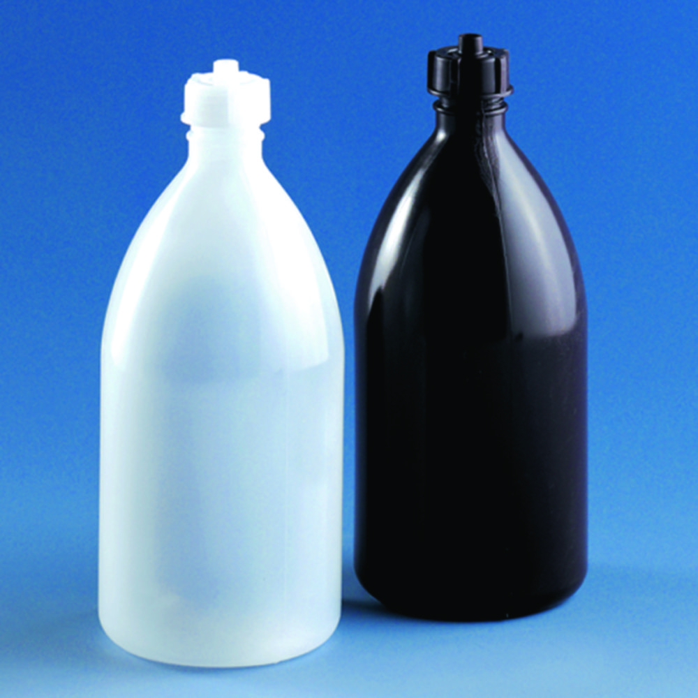Narrow mouth bottles, LDPE, for automatic burette, brown Narrow mouth bottles, LDPE, for automatic burette, brown