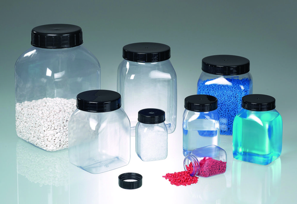 Square wide-mouth containers, PVC, transparent Square wide-mouth containers, PVC, transparent