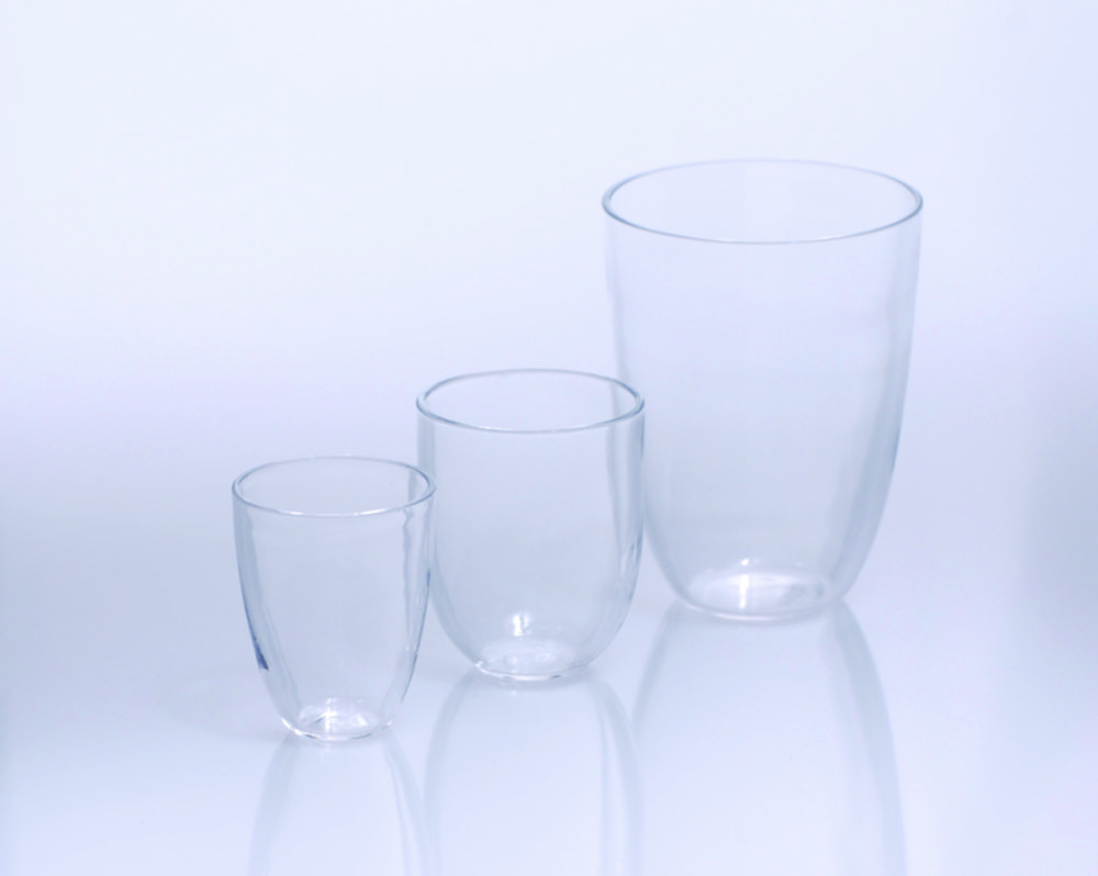Crucibles, quartz glass, tall form Crucibles, quartz glass, tall form