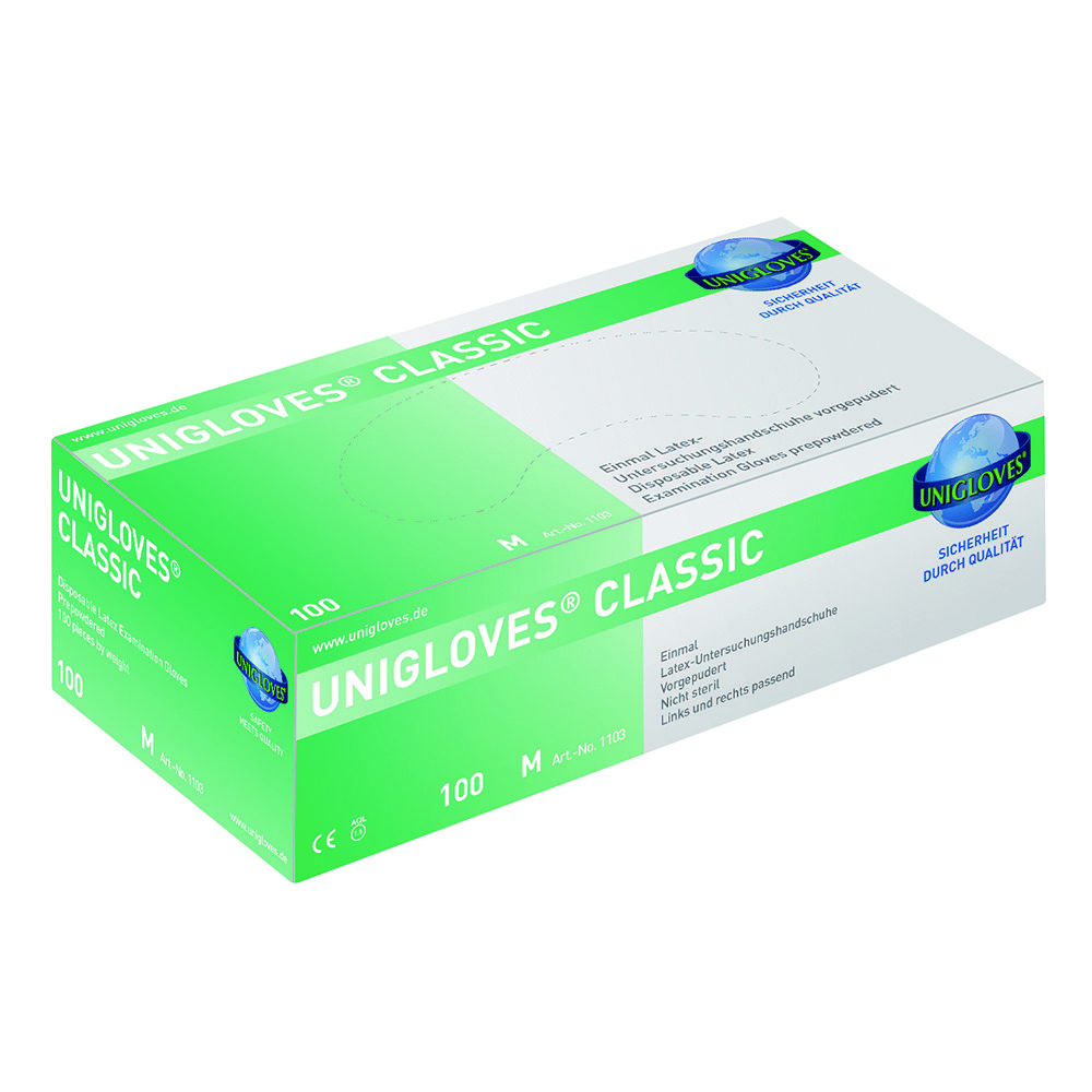 Disposable Gloves, Classic, Latex, powdered Disposable Gloves, Classic, Latex, powdered