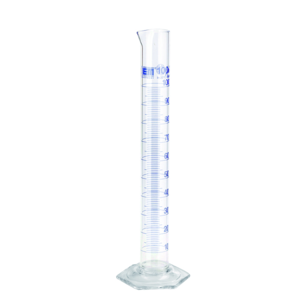 Measuring cylinders, DURAN®, tall form, class A, blue graduation Measuring cylinders, DURAN®, tall form, class A, blue graduation