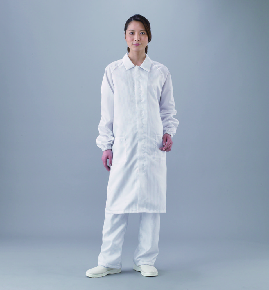 Laboratory coat ASPURE, for cleanroom, Polyester, with zip Laboratory coat ASPURE, for cleanroom, Polyester, with zip