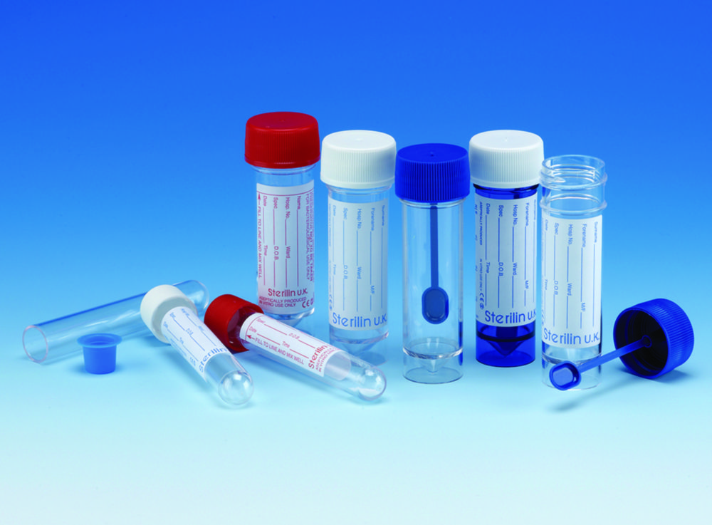 Sample container, Sterilin™, PS, with screw cap, PP Sample container, Sterilin™, PS, with screw cap, PP
