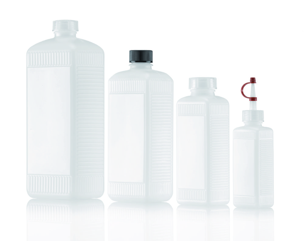 Vierkantflaschen ohne Verschluss, HDPE, Serie 310