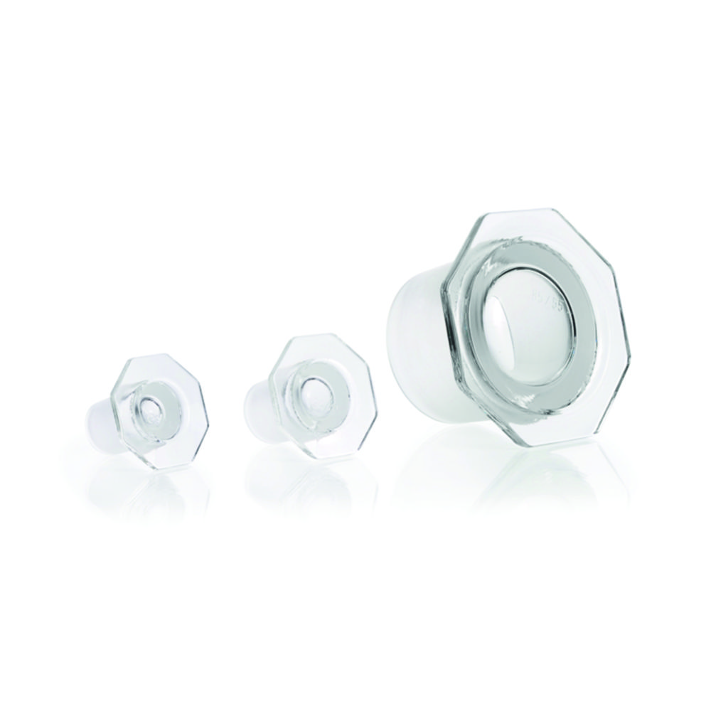 Ground joint stoppers, borosilicate glass 3.3, semi hollow Ground joint stoppers, borosilicate glass 3.3, semi hollow