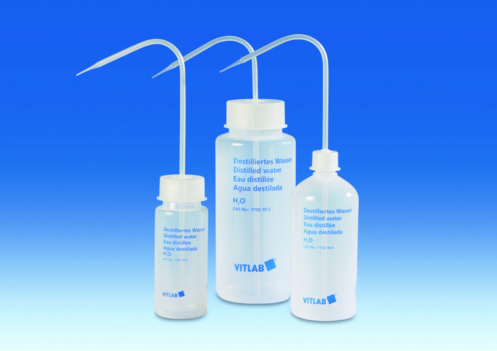 Washbottles with imprint, LDPE